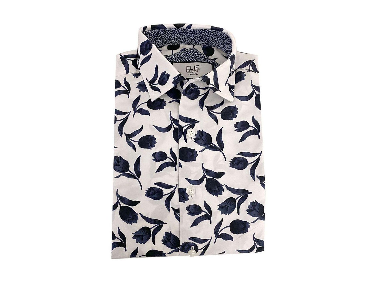 Elie Balleh Детская рубашка с длинным рукавом slim fit floral blue