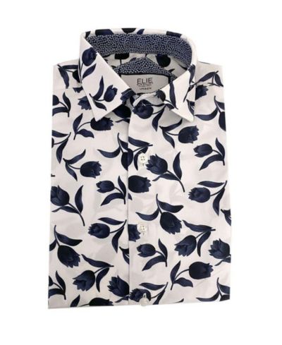 Elie Balleh Детская рубашка с длинным рукавом slim fit floral blue