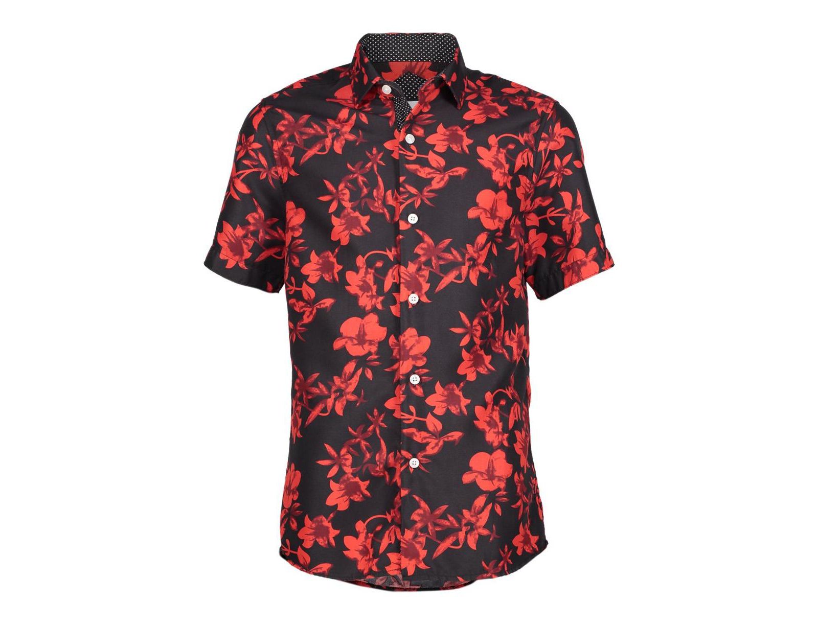 Elie Balleh Мужская приталенная рубашка Black Floral Slim Fit