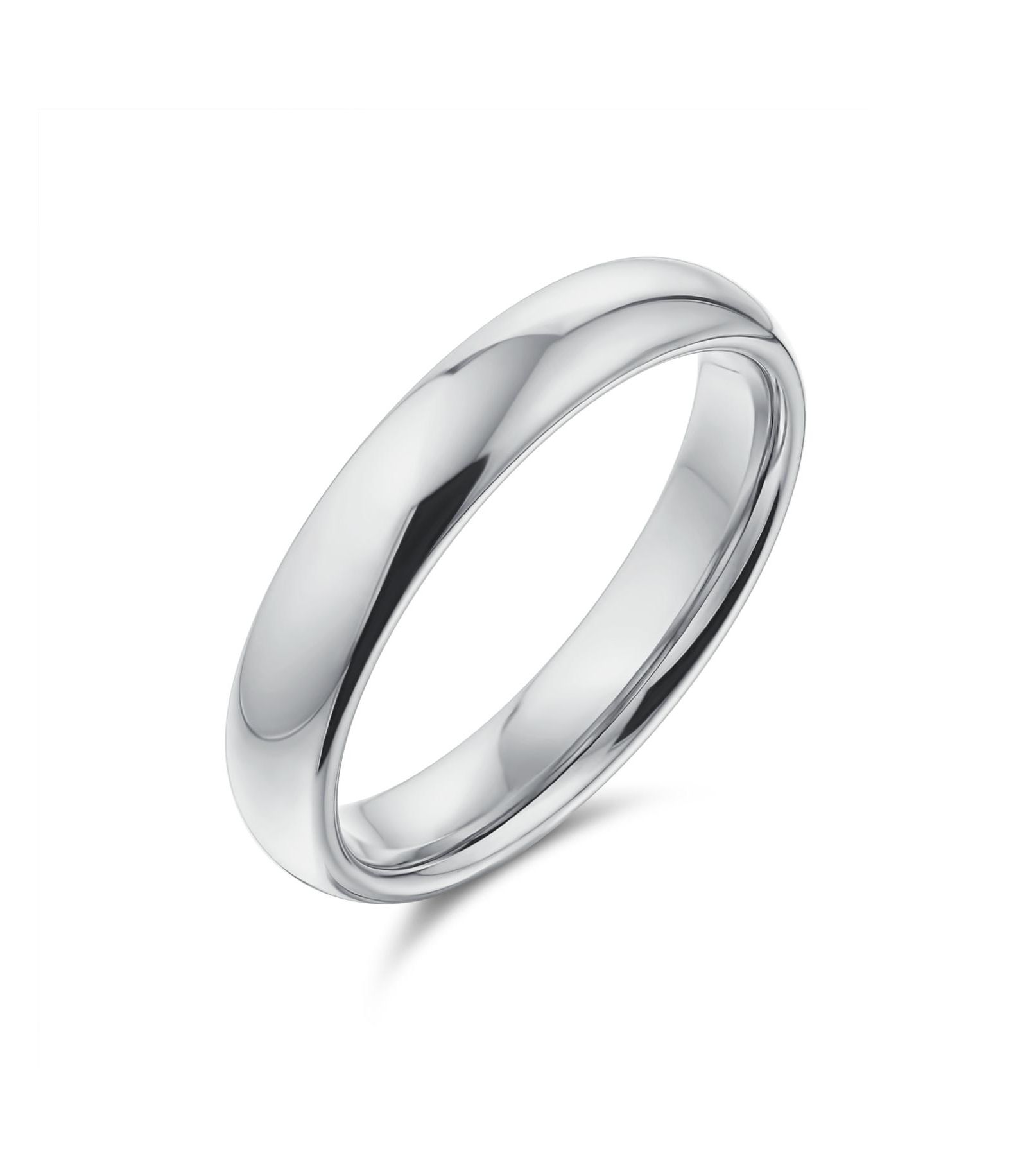 Кольцо Bling Jewelry классическое гладкое куполообразное обручальное кольцо из серебра 925 пробы, комфортная посадка, 4 мм