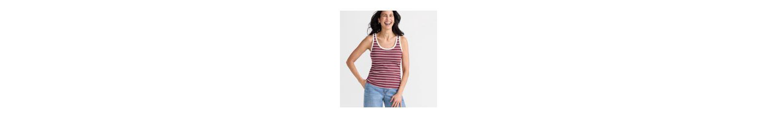 Lands' End Women's Pointelle Rib UNeck Tank