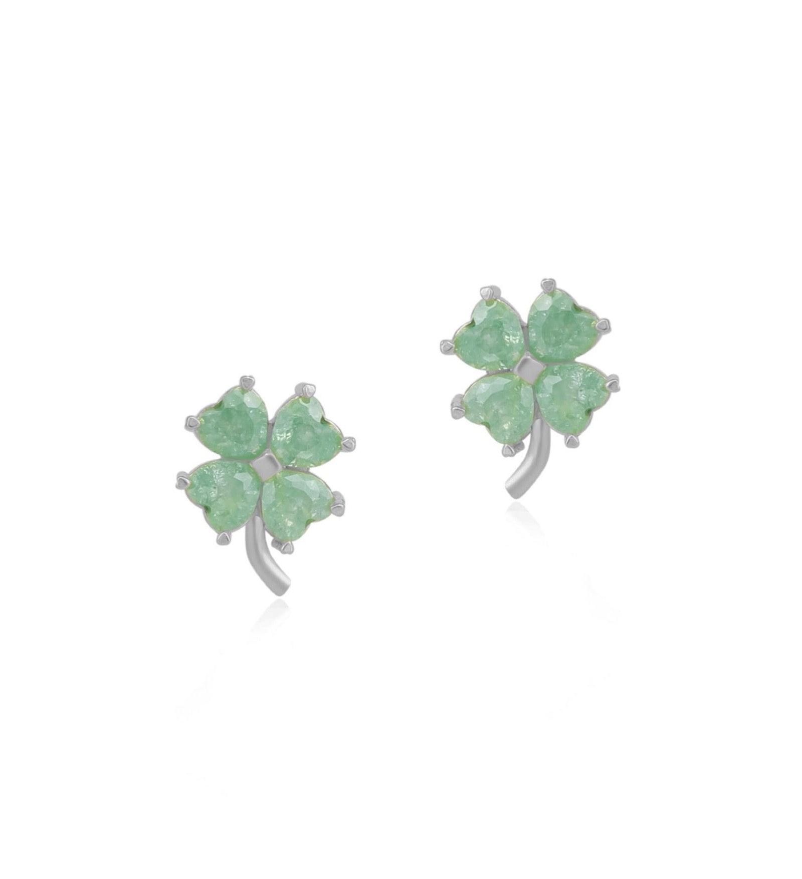 Серьги-гвоздики Spero London Four Leaves Clover Sterling