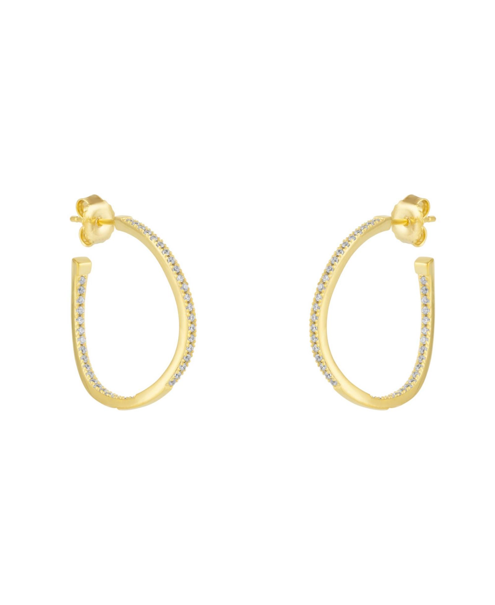 Серьги-кольца Spero London Sterling Wavy с драгоценными камнями внутри