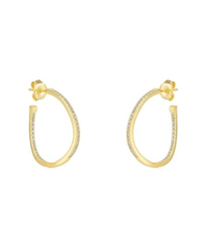 Серьги-кольца Spero London Sterling Wavy с драгоценными камнями внутри