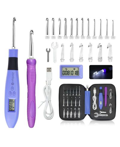 Набор крючков для вязания Zcvtbye Rechargeable Lighted Crochet Hook Set