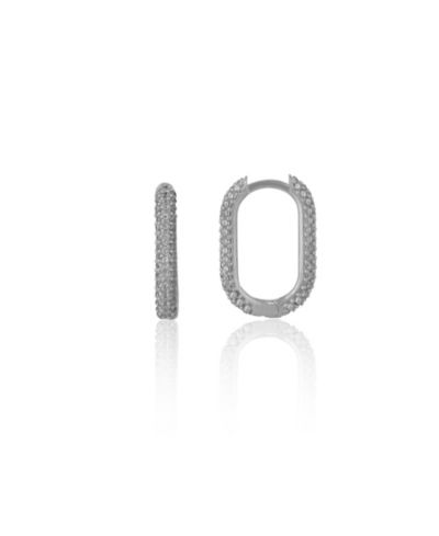 Серьги-кольца Spero London Pave Rectangular Sterling Oval