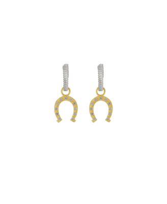 Spero London Hoop Sterling Horseshoe Equestrian Earrings