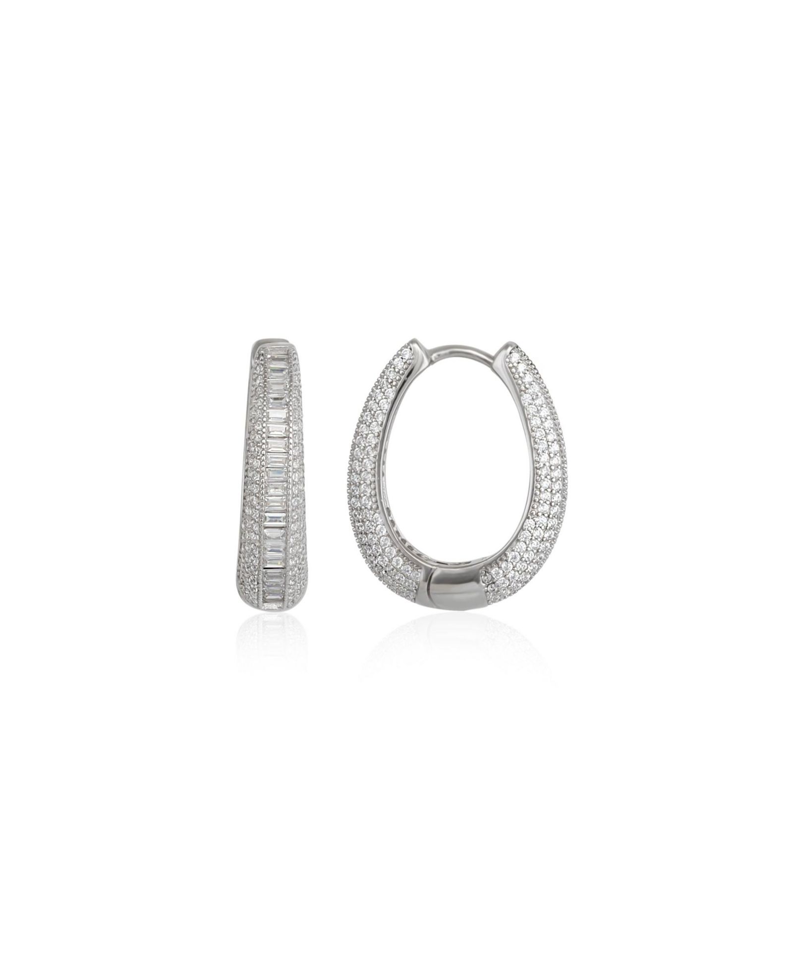 Серьги Spero London Elliptical Oval Chunky Hoop Sterling Zirconia