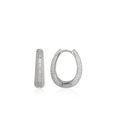 Серьги Spero London Elliptical Oval Chunky Hoop Sterling Zirconia