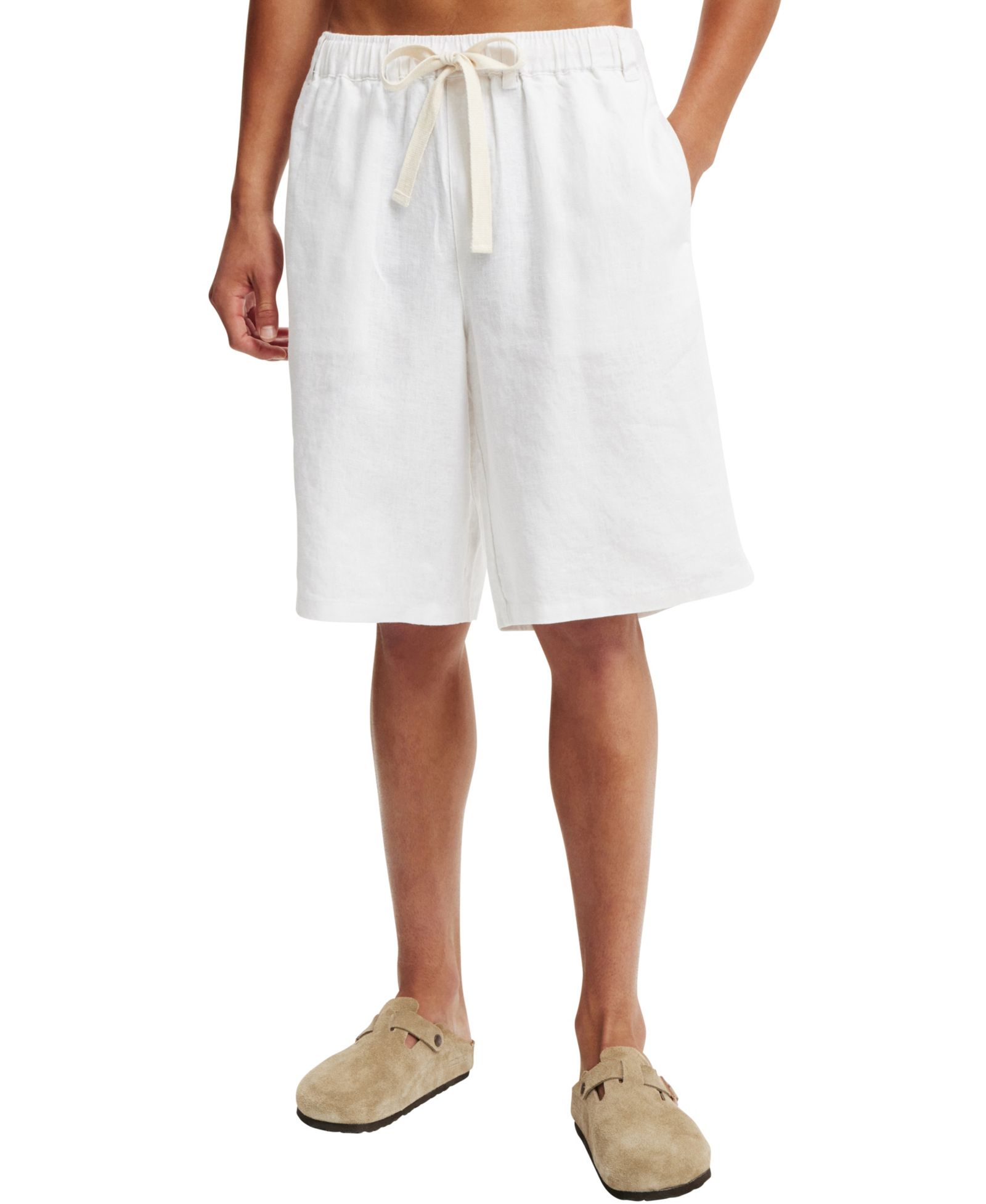 COTTON ON Men's Baggy Linen Shorts