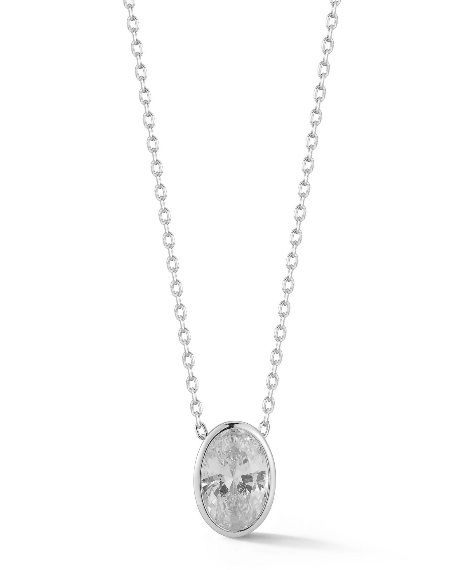 Колье Rachel Zoe Sterling Oval Cut Solitaire Necklace