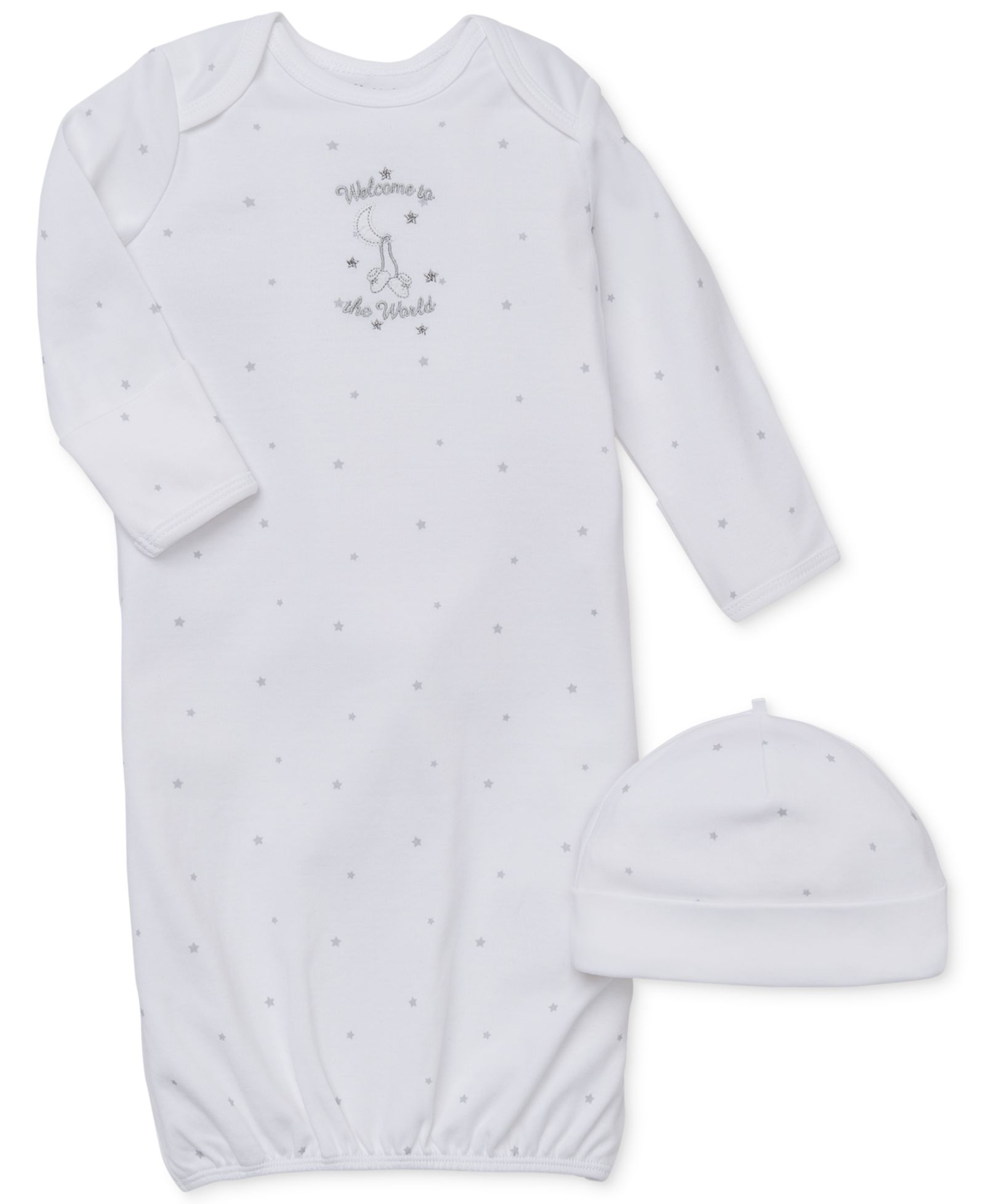 Комплект Little Me Baby Boys or Baby Girls Welcome To The World Gown and Hat, 2 Piece Set