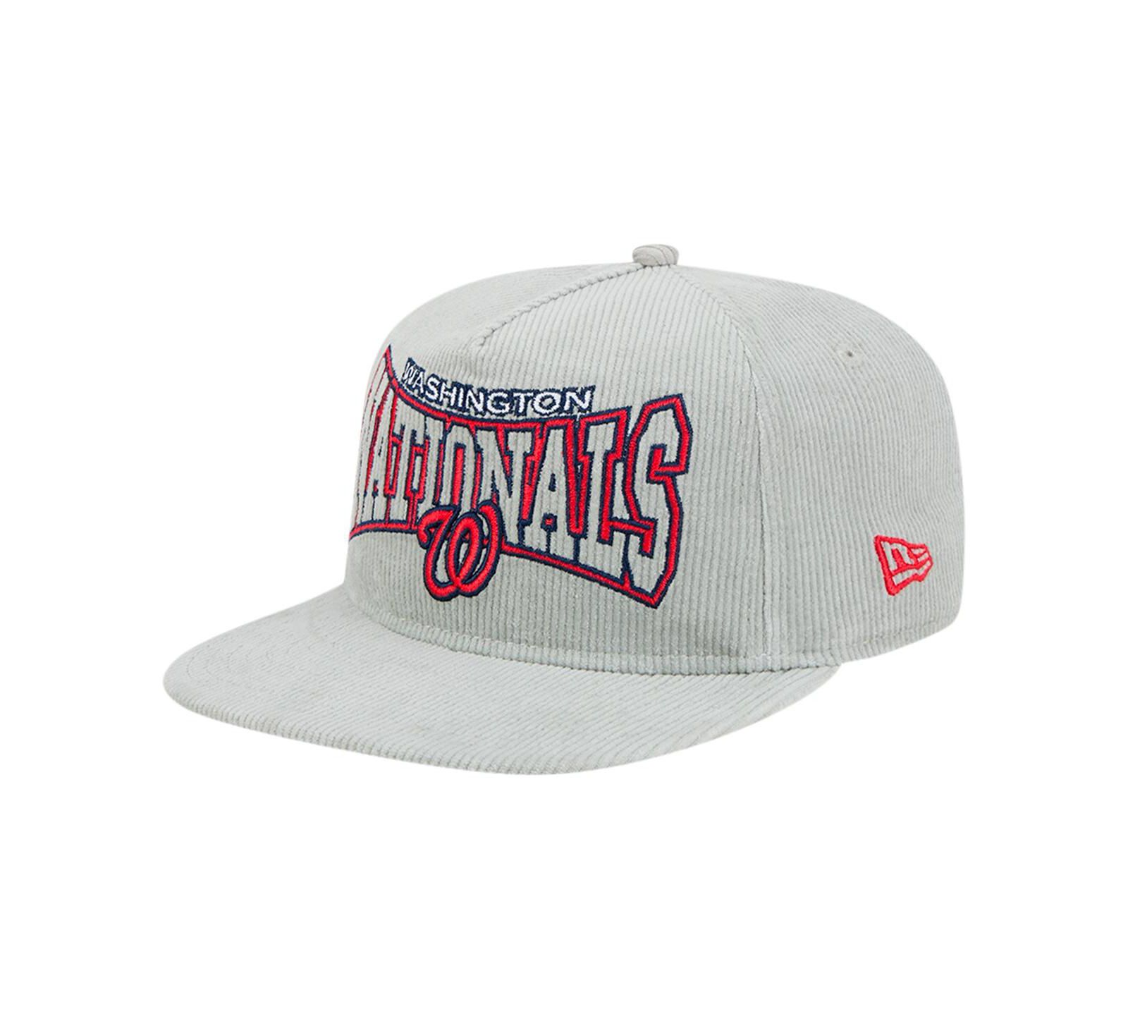 Мужская кепка New Era Gray Washington Nationals Corduroy Golfer Snapback