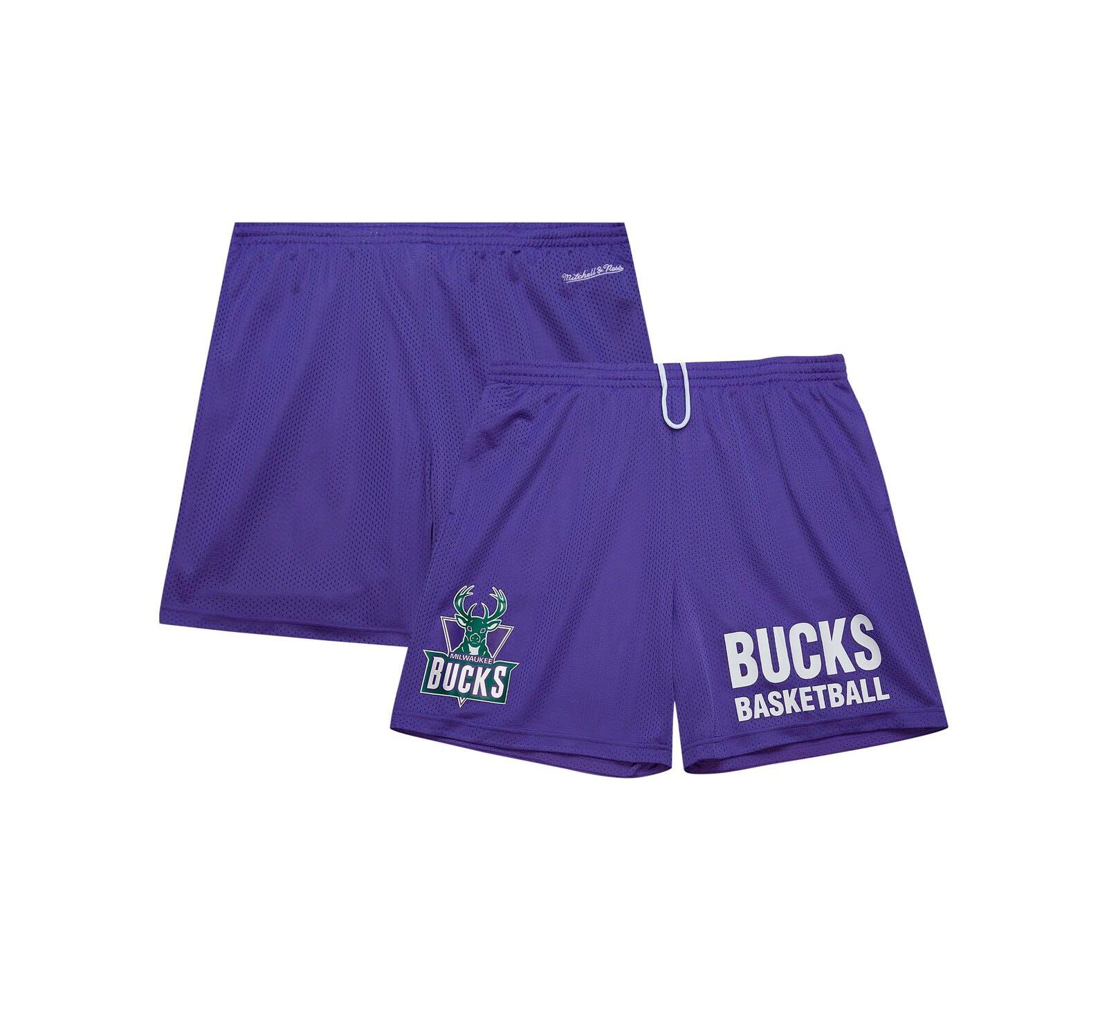 Мужские сетчатые шорты Mitchell & Ness Purple Milwaukee Bucks Hardwood Classics
