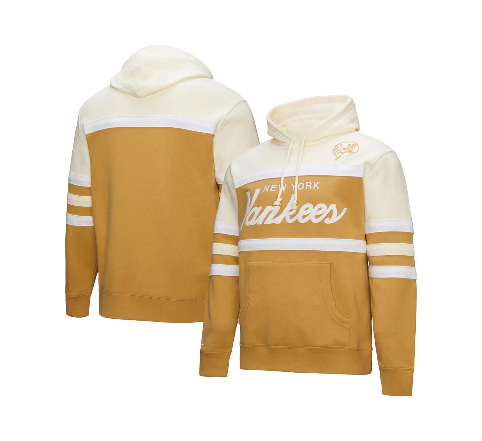 Мужское худи Mitchell & Ness New York Yankees Head Coach Pullover, Tan/Cream