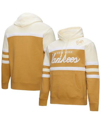 Мужское худи Mitchell & Ness New York Yankees Head Coach Pullover, Tan/Cream