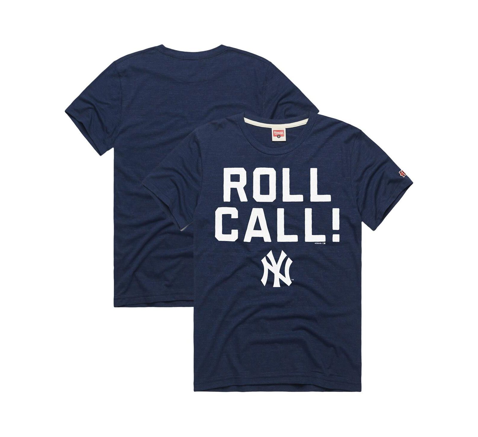 Мужская футболка Homage New York Yankees Tri-Blend темно-синяя