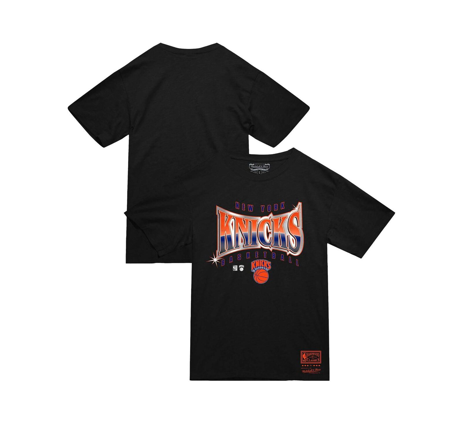 Mitchell & Ness Men's Black New York Knicks Worldwide Collection Glow Up T-Shirt