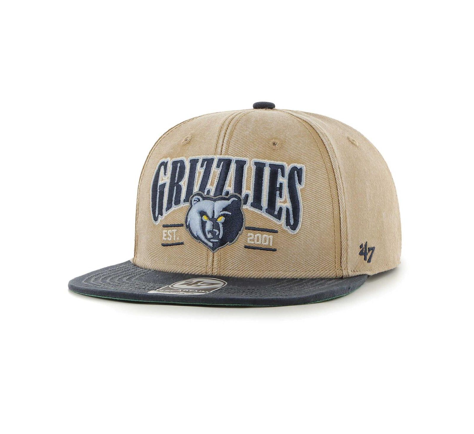 Мужская кепка '47 Brand Khaki/Navy Memphis Grizzlies Chilmark Captain Snapback