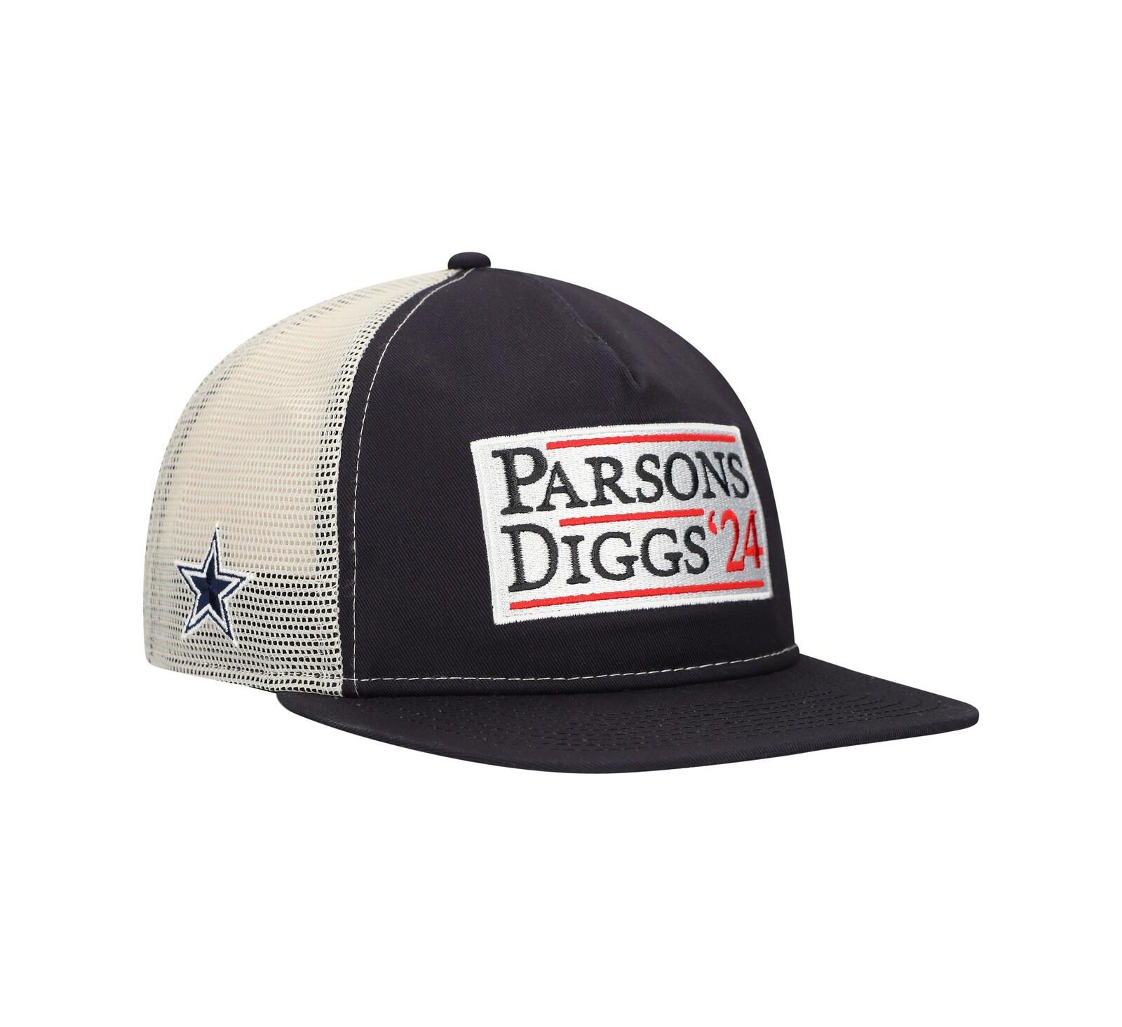 New Era Men's Navy/Natural Dallas Cowboys Election Trucker Golfer Snapback Hat