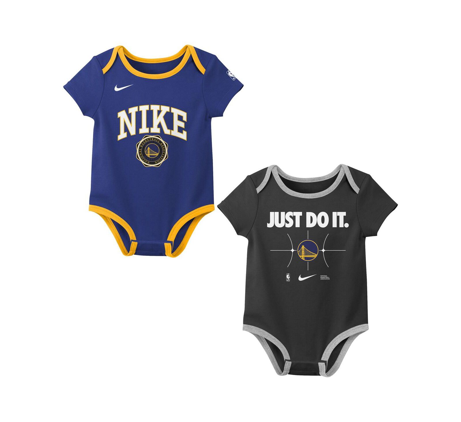 Nike Newborn 2-Pack Royal/Black Golden State Warriors Just Do It Bodysuit Set