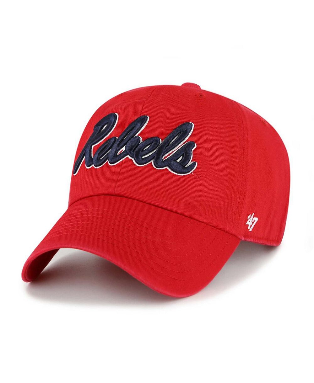 '47 Brand Мужская регулируемая кепка Ole Miss Rebels Clean Up, красная