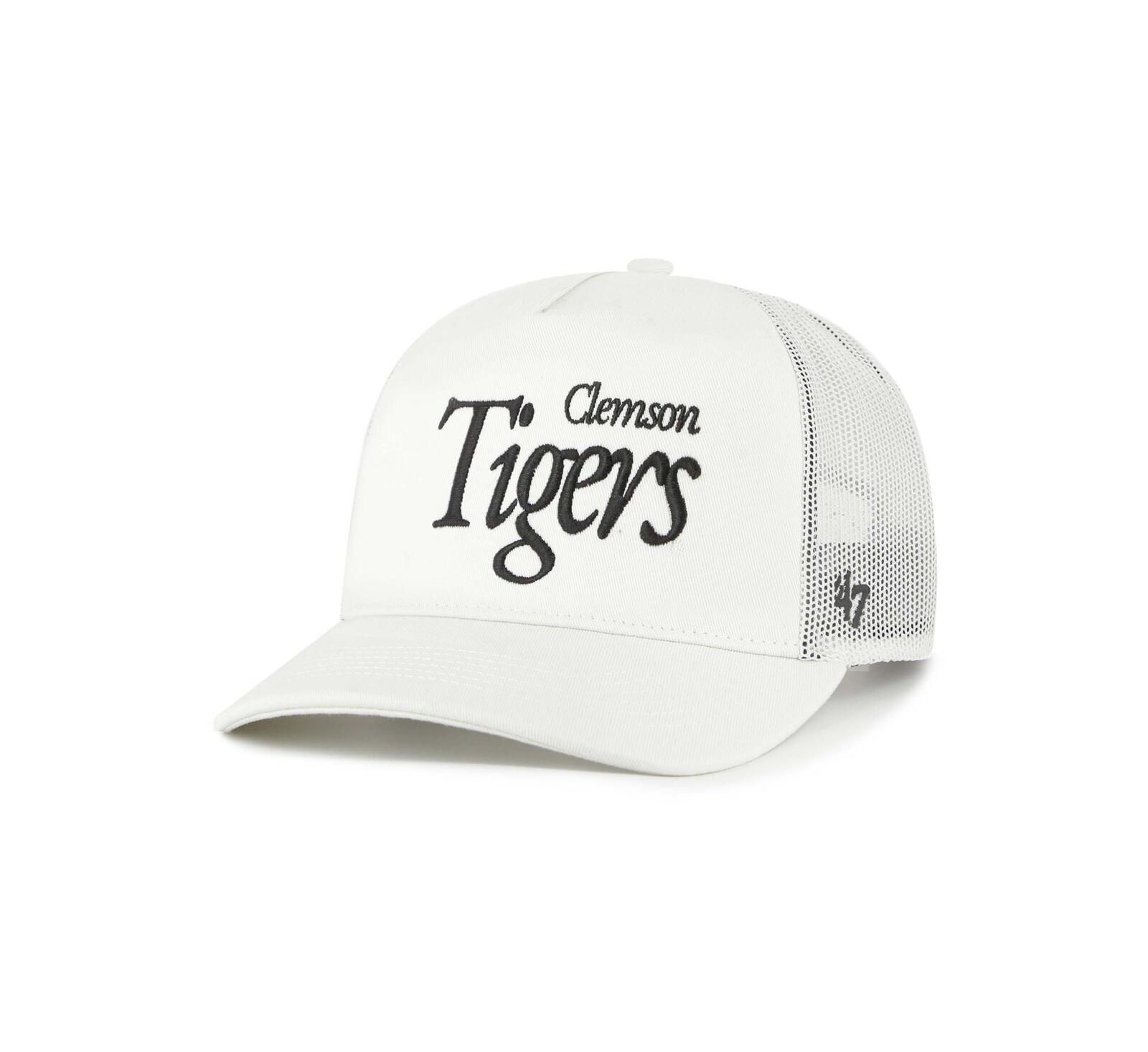 Мужская и женская кепка '47 Brand Cream Clemson Tigers Foundation Script Adjustable Trucker