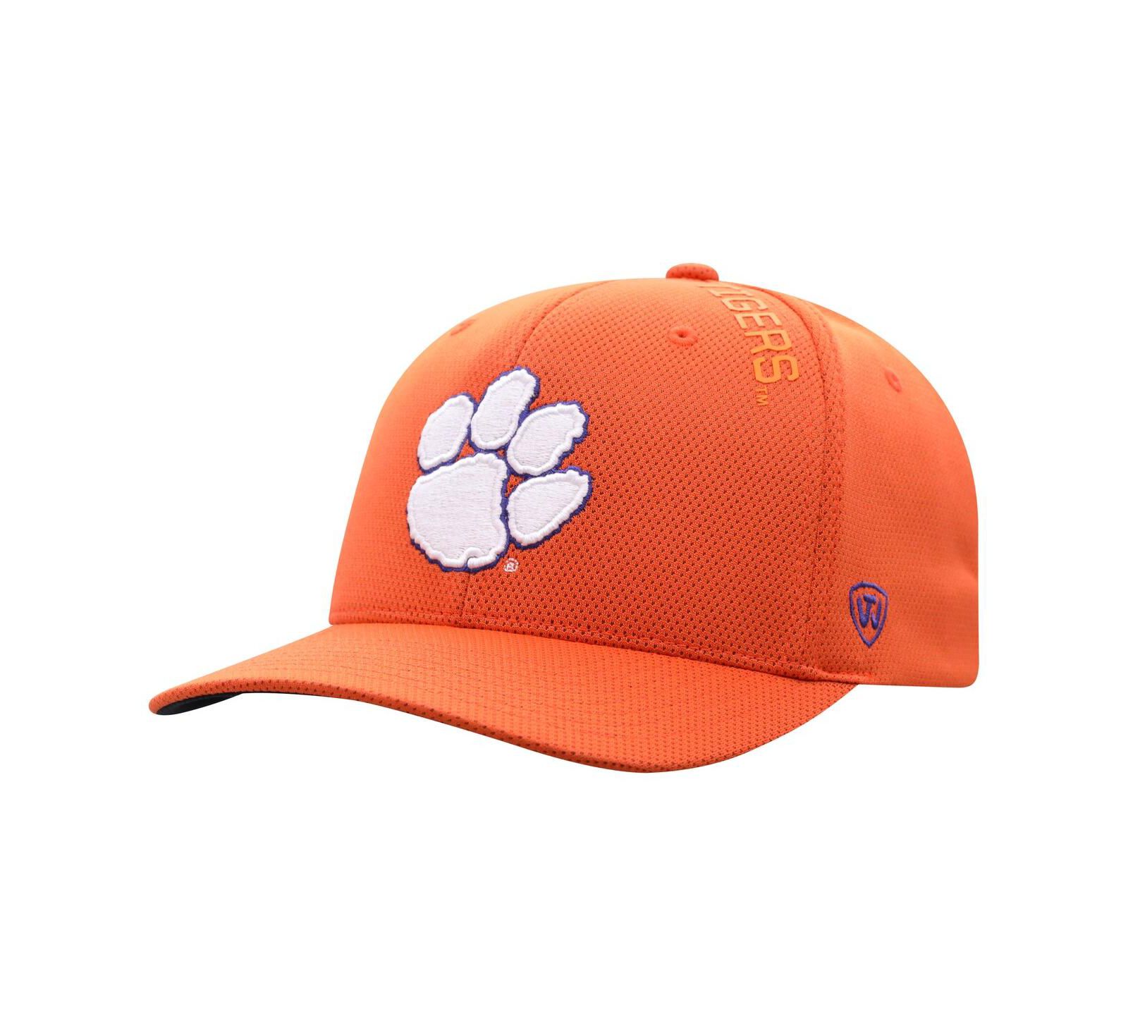 Мужская кепка Top of the World Clemson Tigers Reflex 2.0 Flex Fit оранжевого цвета