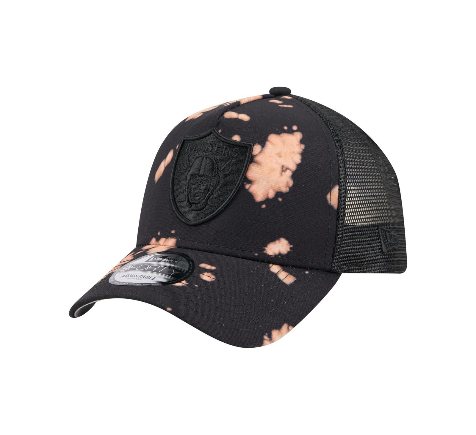 Мужская кепка New Era Las Vegas Raiders Black Bleached 9FORTY A-Frame Adjustable