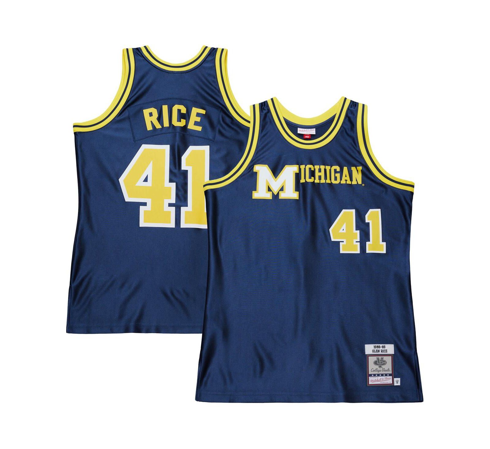 Mitchell & Ness Men's Glen Rice Navy Michigan Wolverines 1988/89 Authentic Jersey