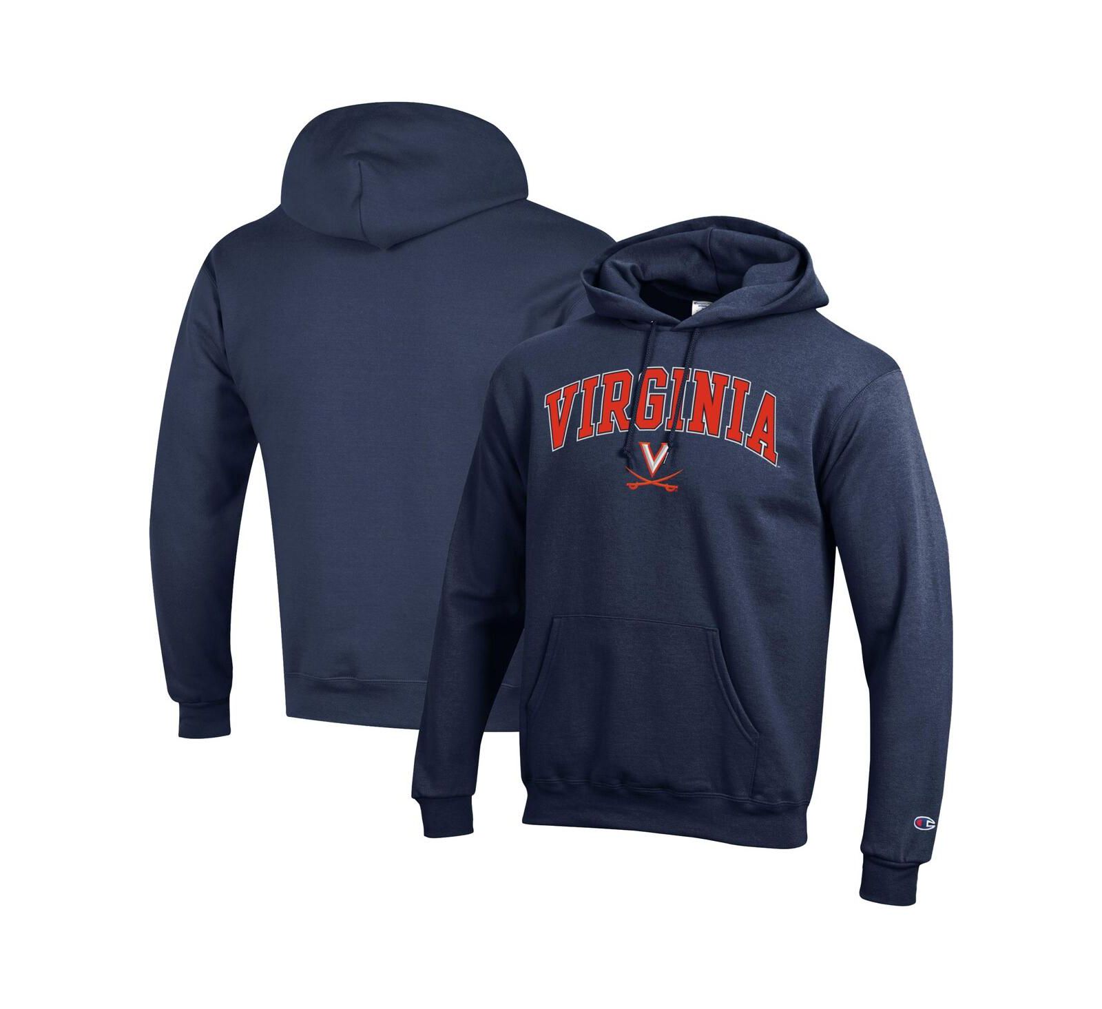 Мужское худи Champion Navy Virginia Cavaliers Arched Logo Fleece Pullover