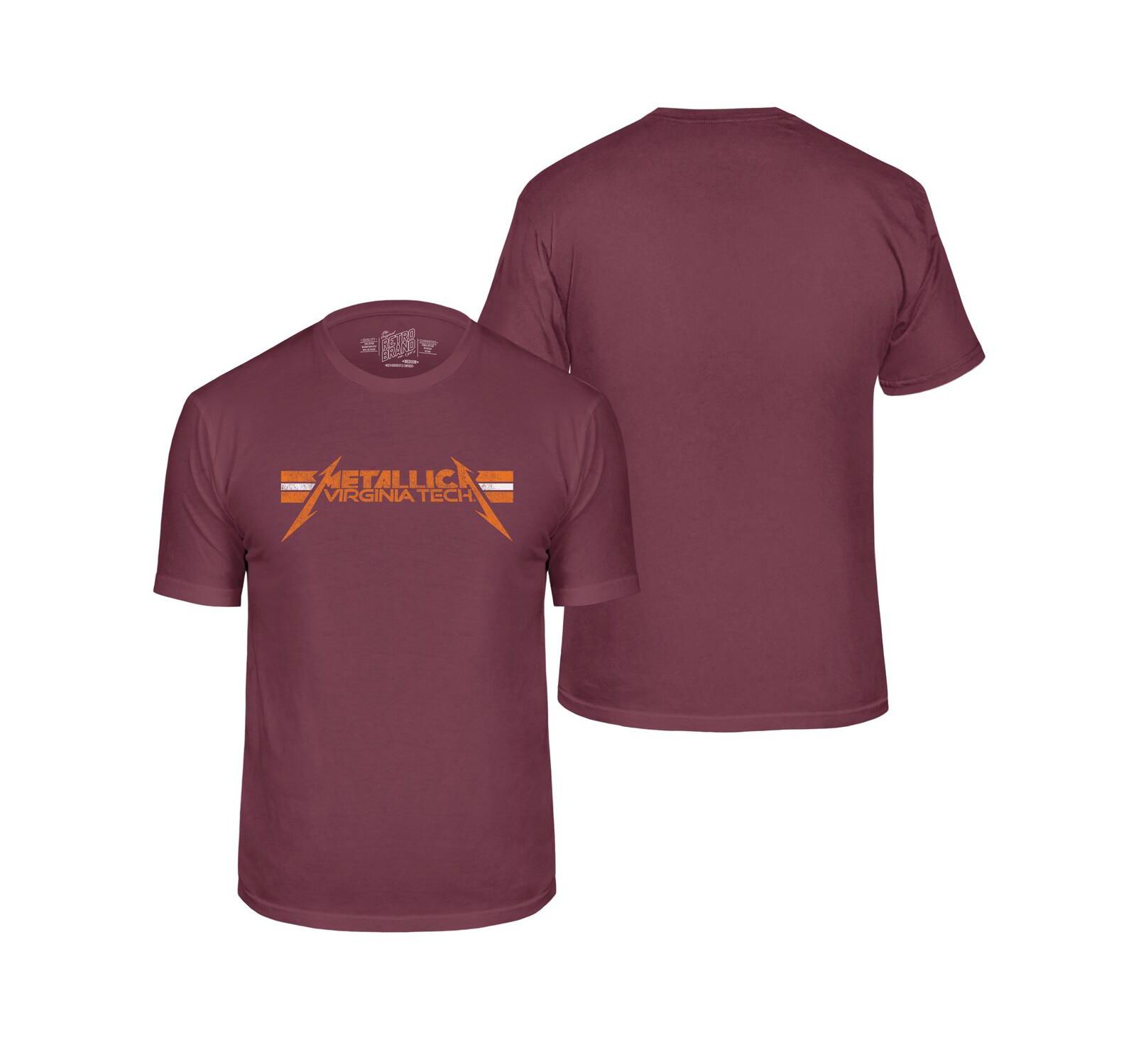 Original Retro Brand Мужской Maroon Virginia Tech Hokies Metallica Retro T-Shirt