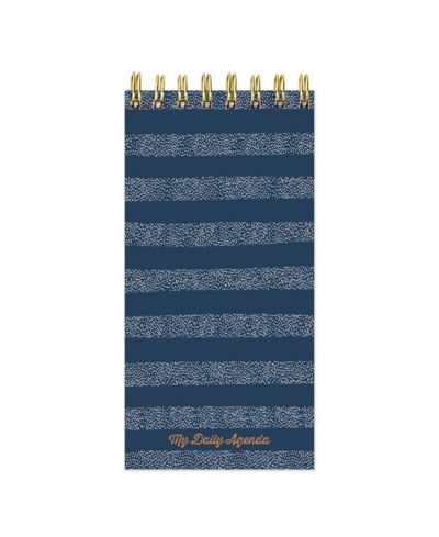 Blue Boho Stripe Undated Daily Agenda Notepad Planner
