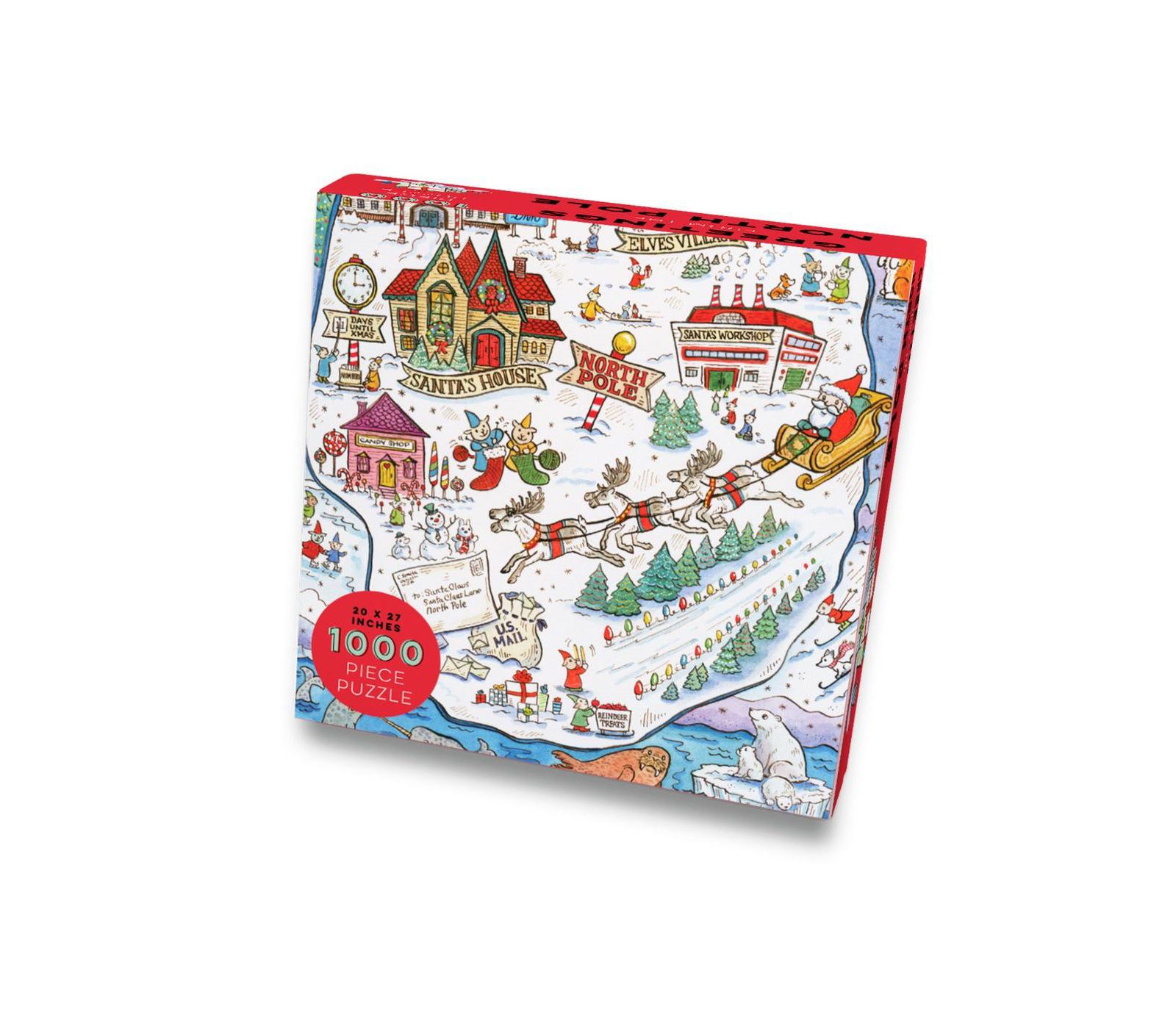 Рождественский пазл-карта "Greetings From The North Pole", 1000 деталей