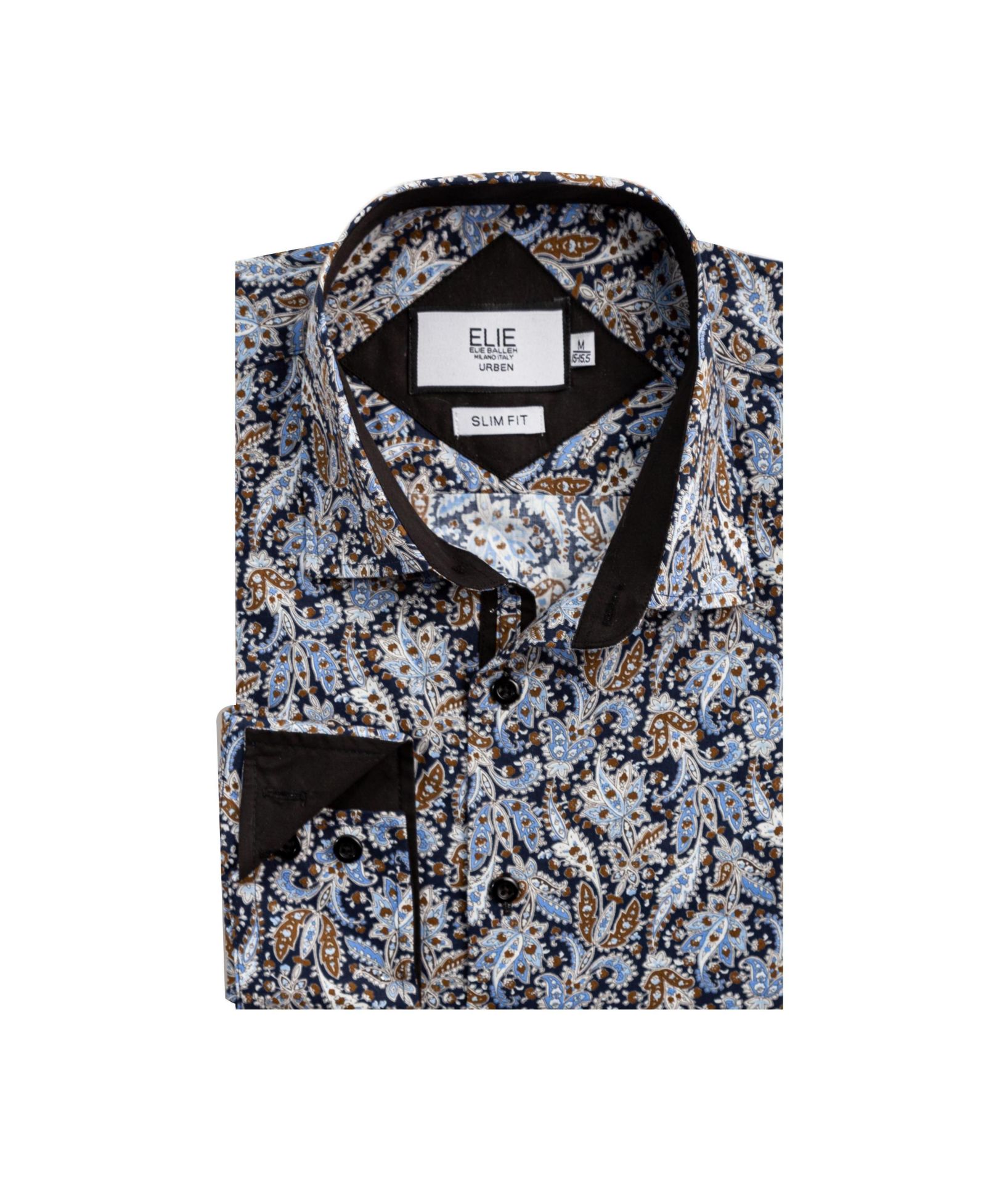 Elie Balleh Рубашка Big Boys Navy Paisley Sport Slim Fit