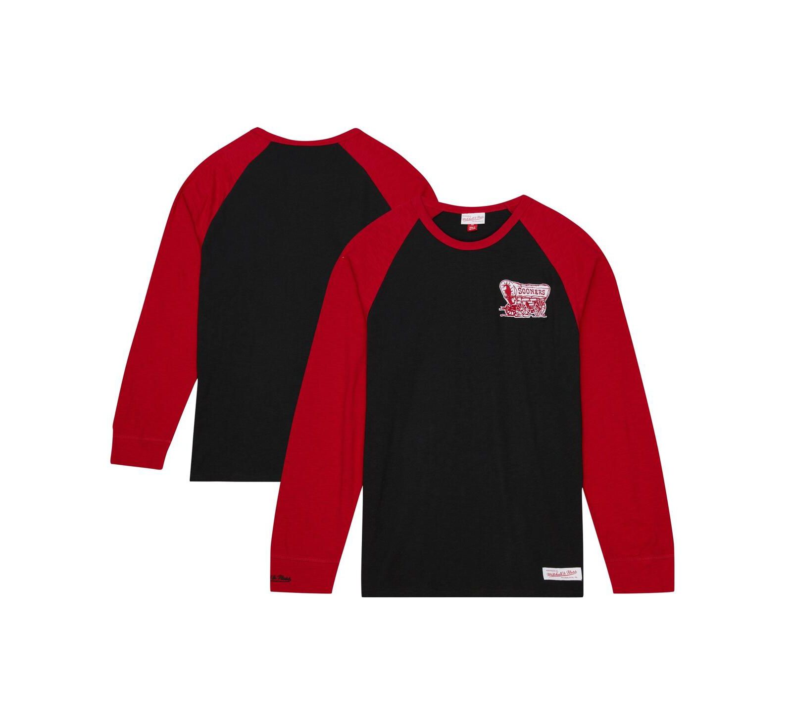 Мужская футболка Mitchell & Ness Oklahoma Sooners Legendary Slub Raglan Long Sleeve