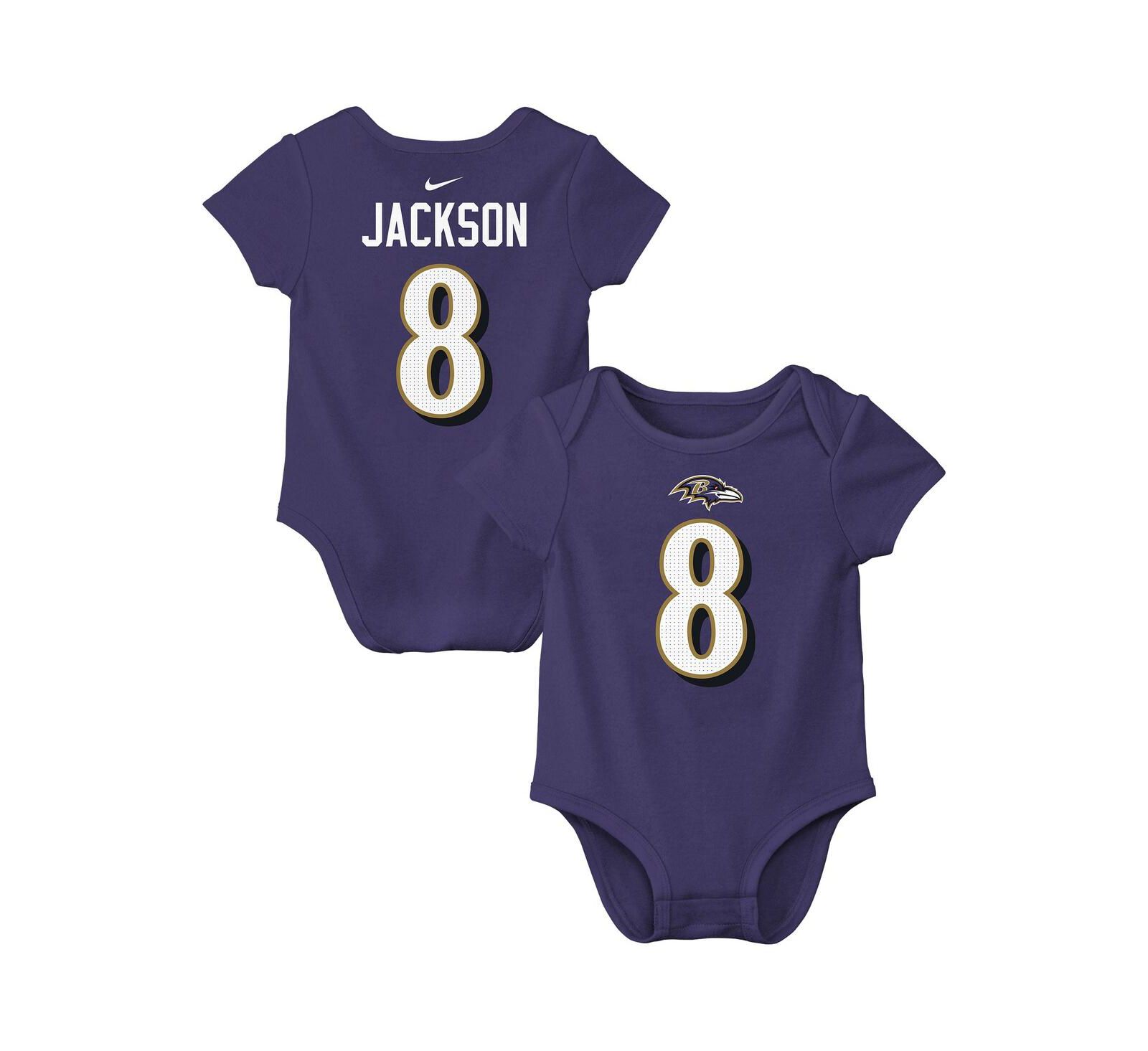 Детский боди Nike Lamar Jackson Purple Baltimore Ravens с именем и номером игрока
