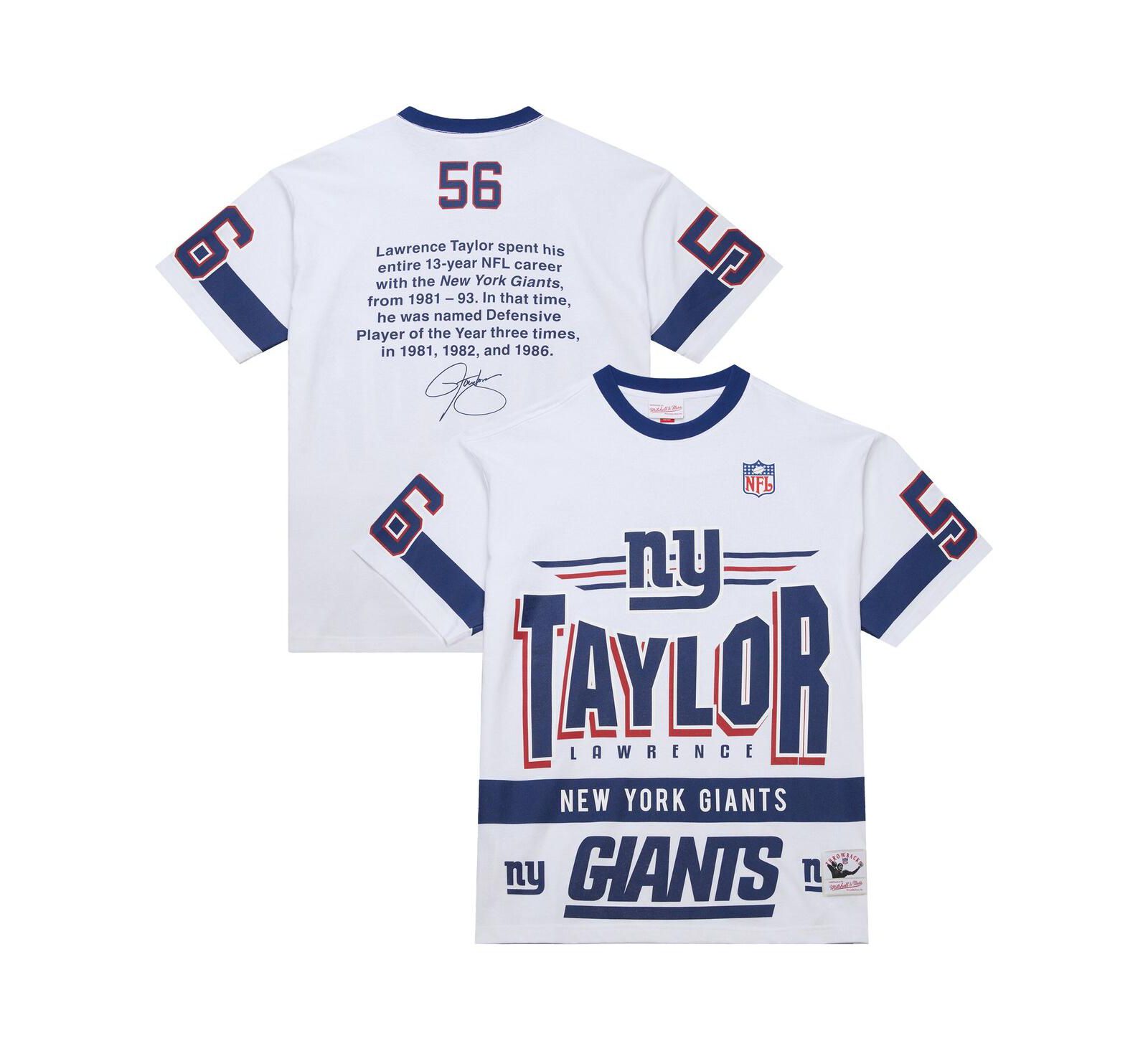 Mitchell & Ness Мужская винтажная футболка Lawrence Taylor New York Giants с именем и номером