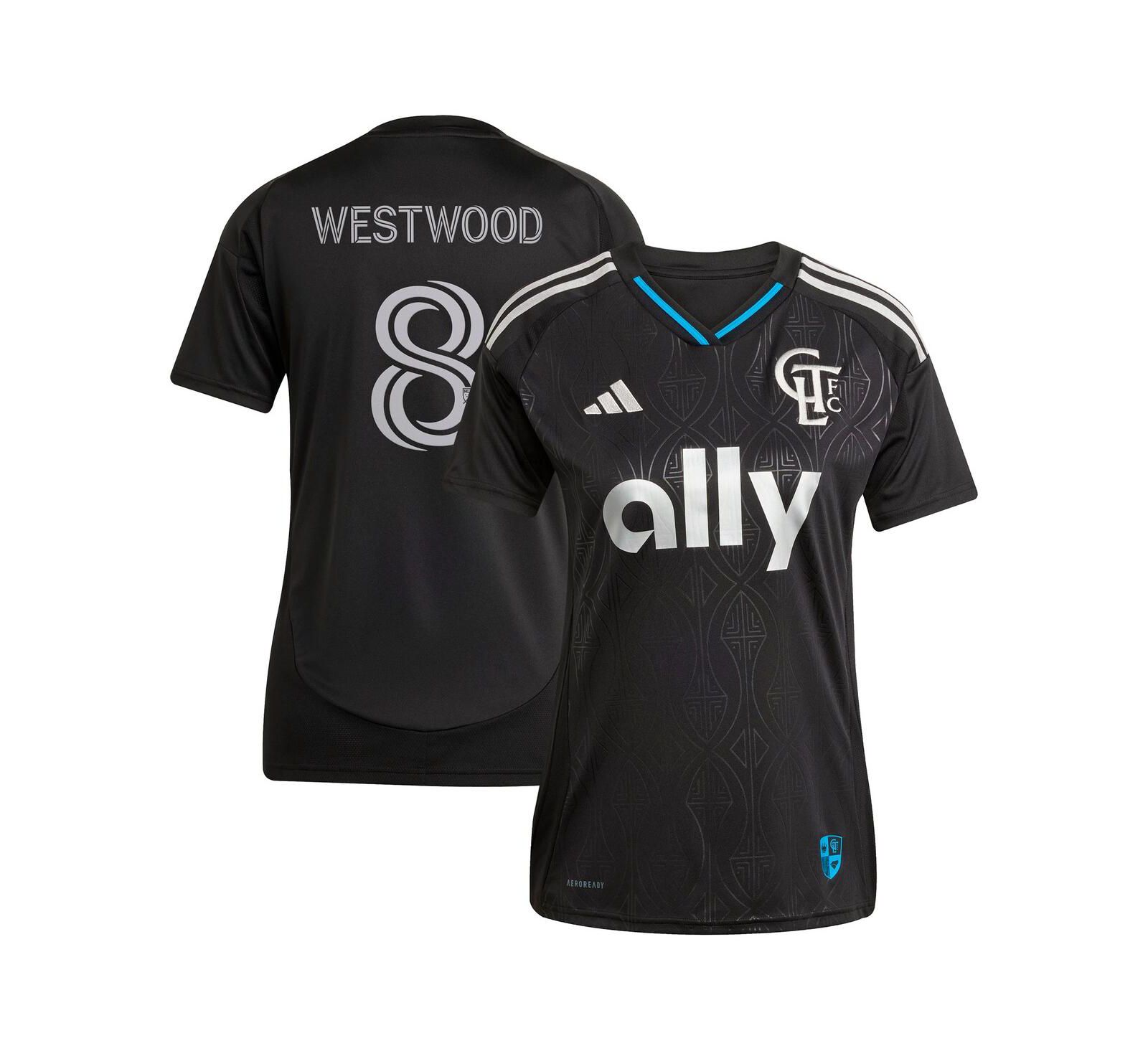 Женская джерси Adidas Ashley Westwood Black Charlotte FC 2025 Fortress Kit Replica