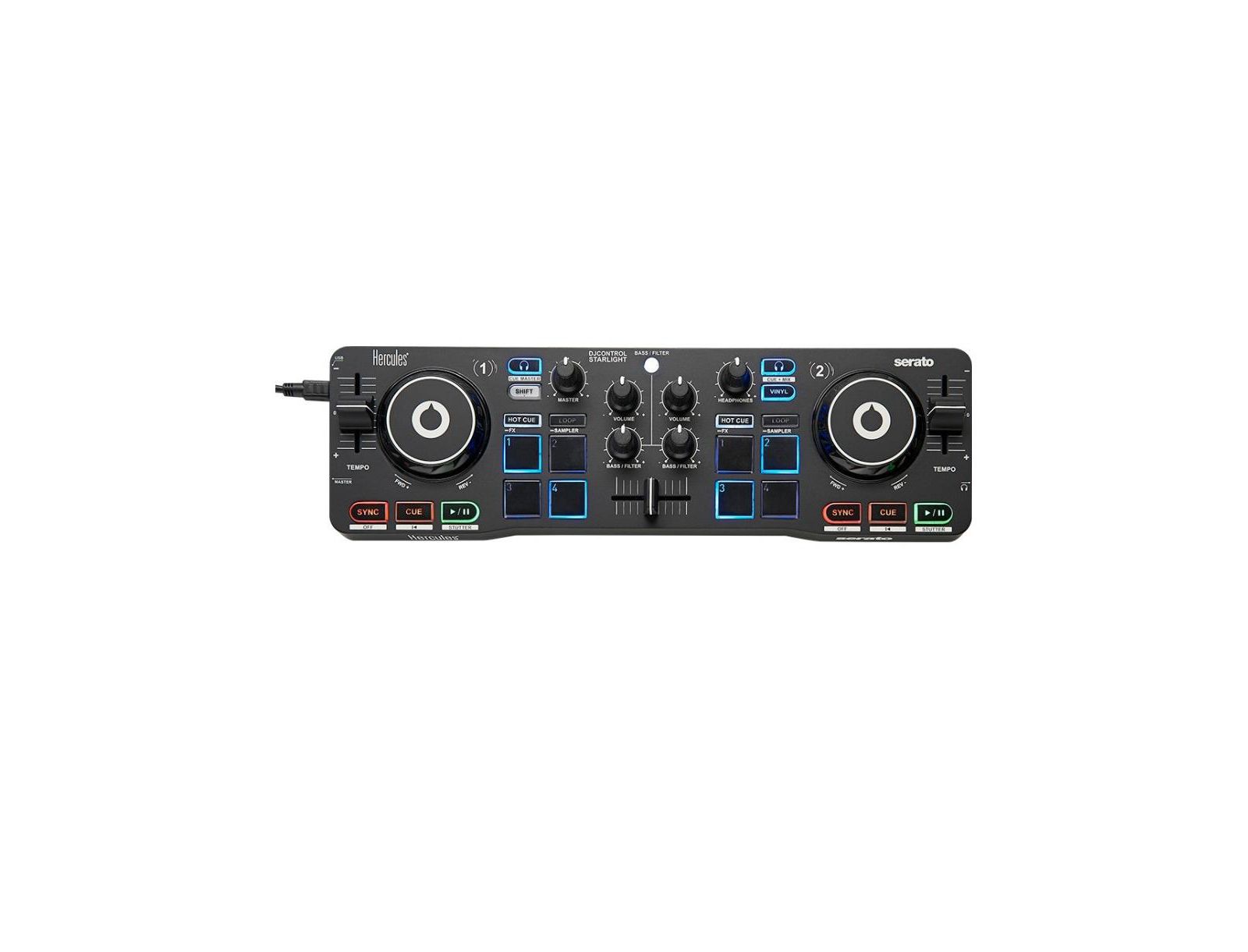 Hercules DJ Control Starlight Compact Controller with Serato DJ Lite
