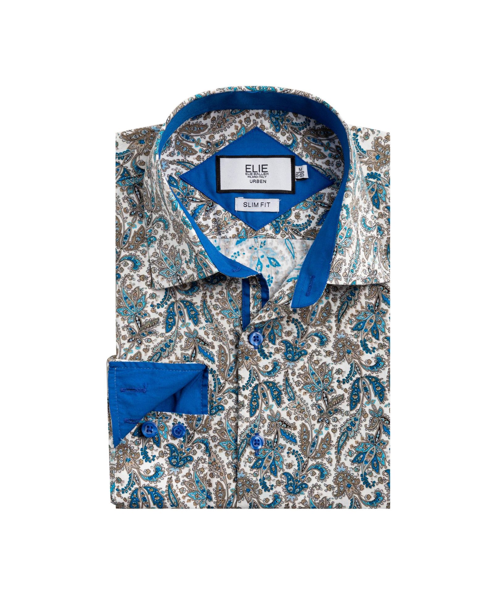 Elie Balleh Мужская рубашка Slim Fit с узором пейсли White