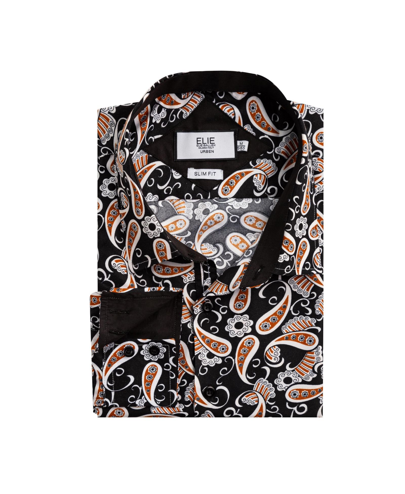 Рубашка Elie Balleh Big Boys Black Paisley Sport Slim Fit