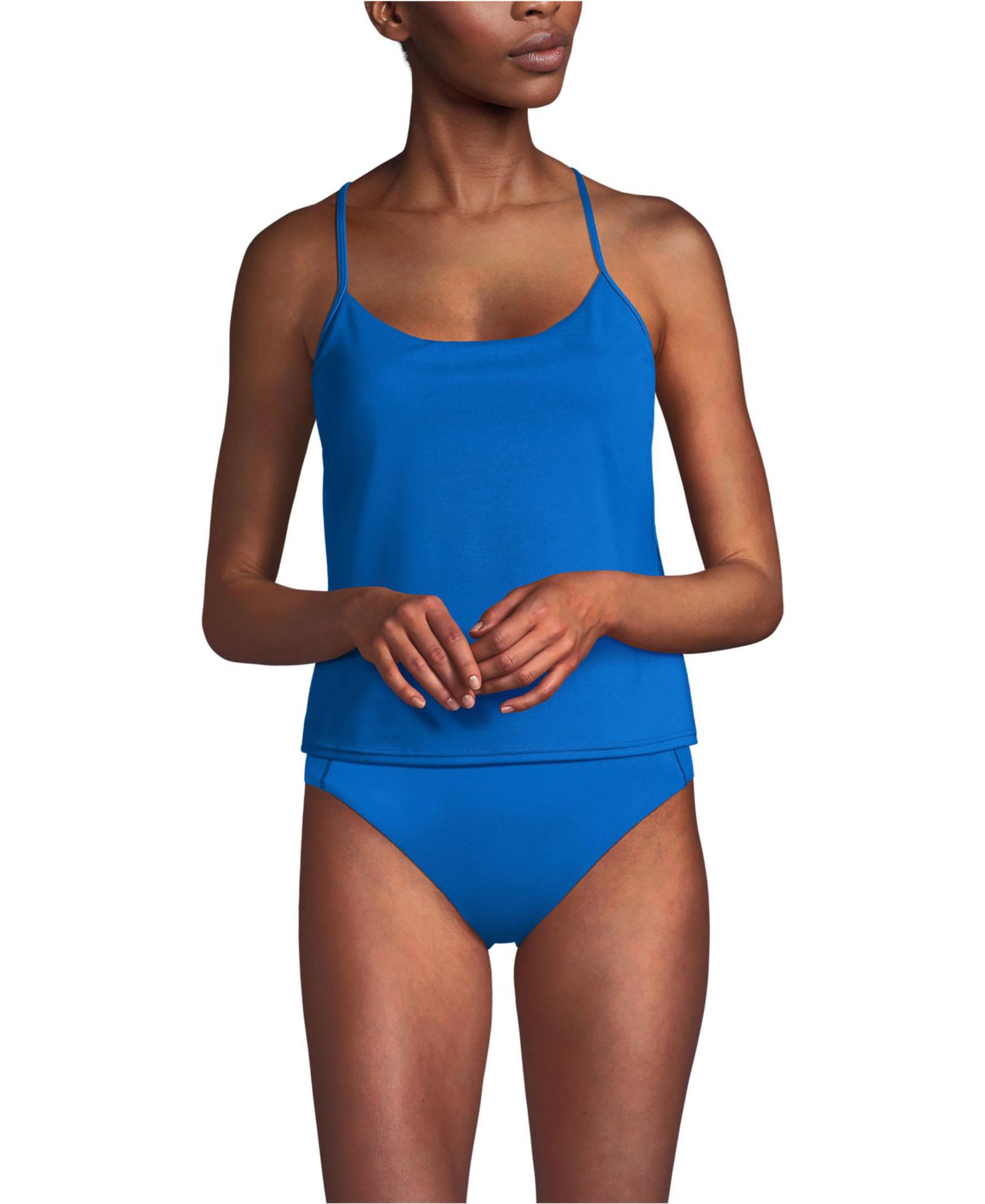 Lands' End Women's Tugless QuickDry Adjustable Strappy Back Tankini Top