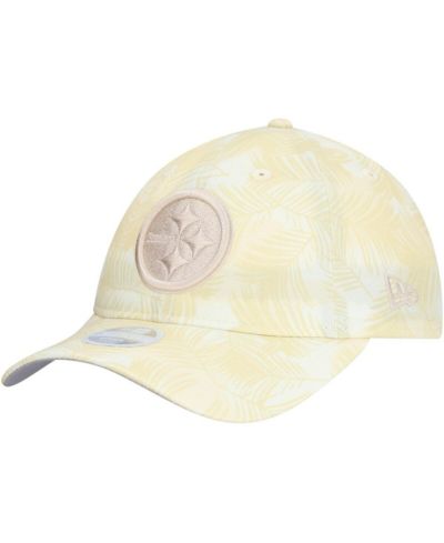 Кепка New Era Women's Cream Pittsburgh Steelers Frond 9TWENTY Adjustable