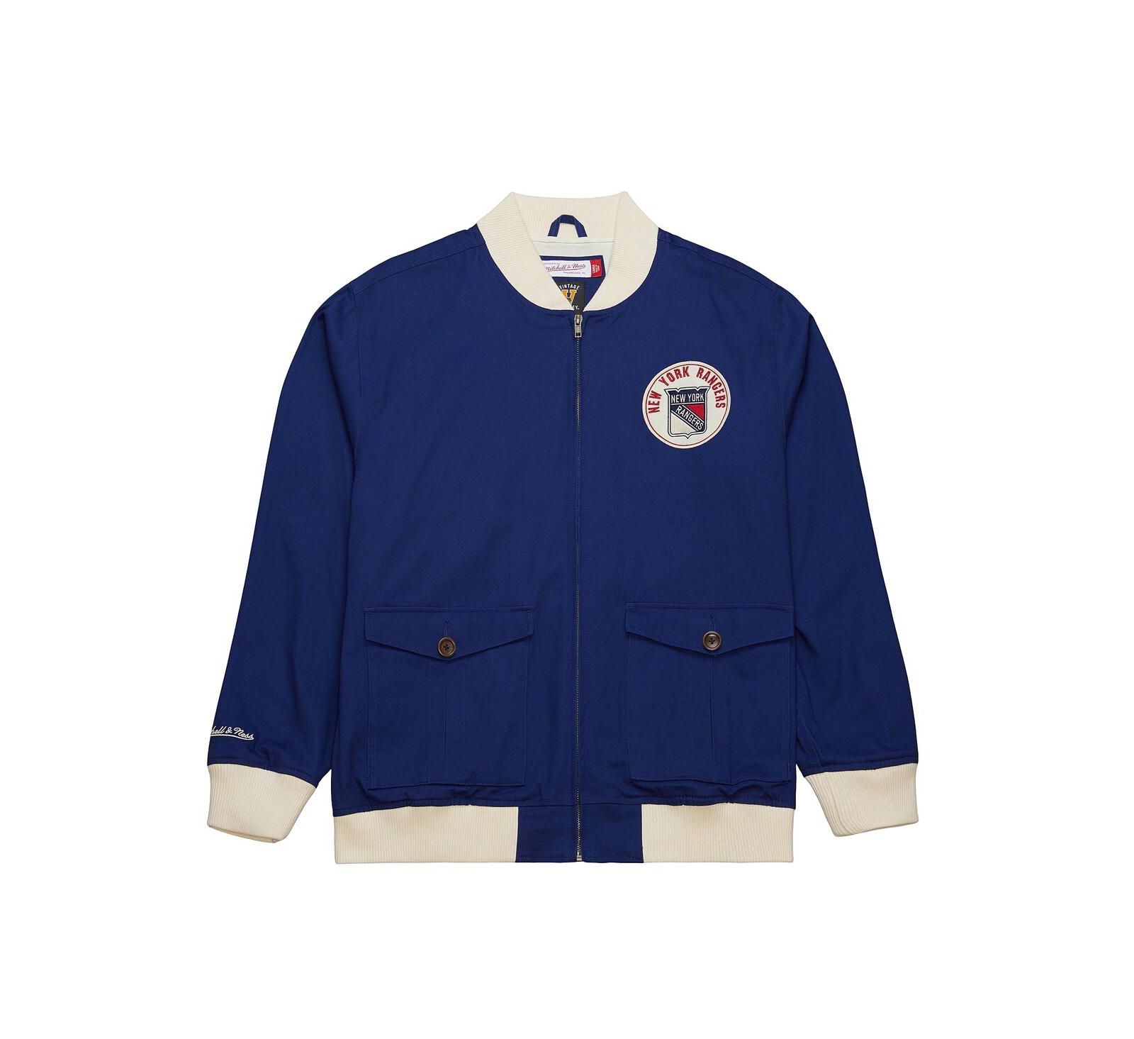 Мужская куртка Mitchell & Ness New York Rangers, хлопковый твил, на молнии