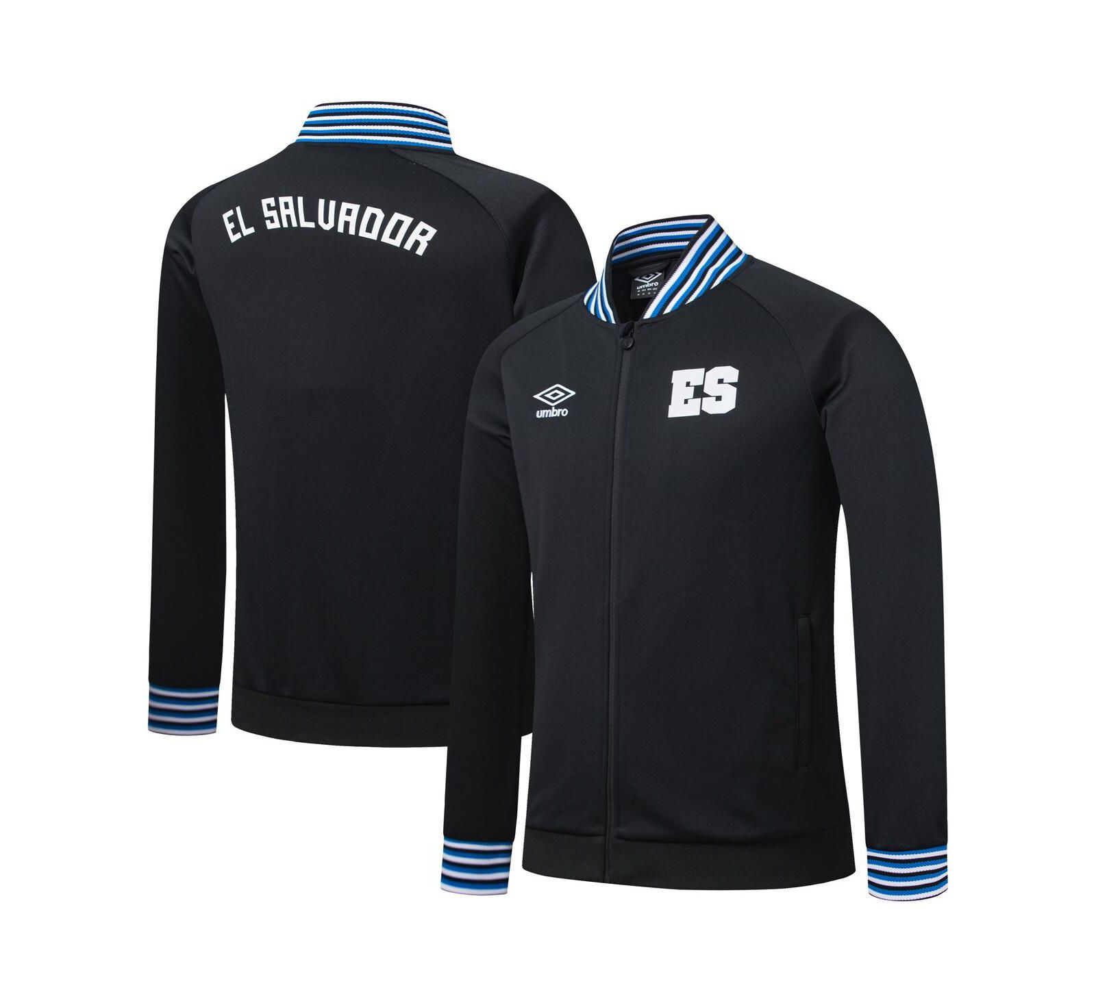 Umbro Men's Black El Salvador National Team Presentation Raglan Full-Zip Jacket