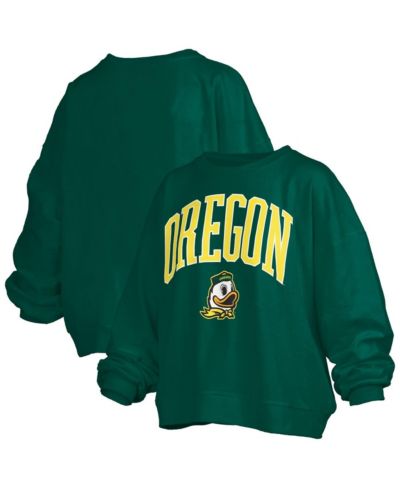 Женское безразмерное свитшот-худи Pressbox Oregon Ducks Janise Arch, зеленое