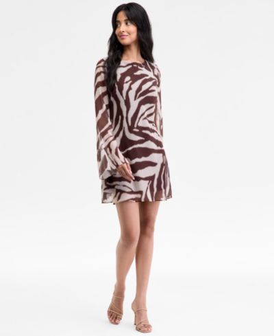 Alex & Sophia Juniors' Zebra-Print Mini Dress
