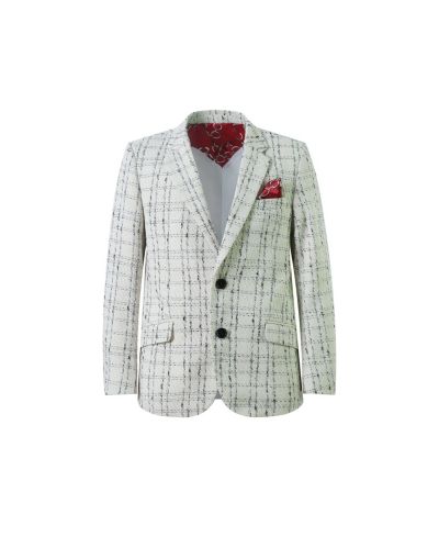 Детская белая клетчатая куртка slim fit Elie Balleh