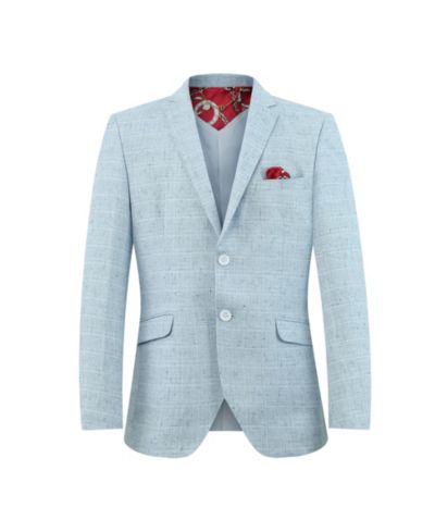 Elie Balleh Boys Baby Blue Slim Fit Mélange Jacket